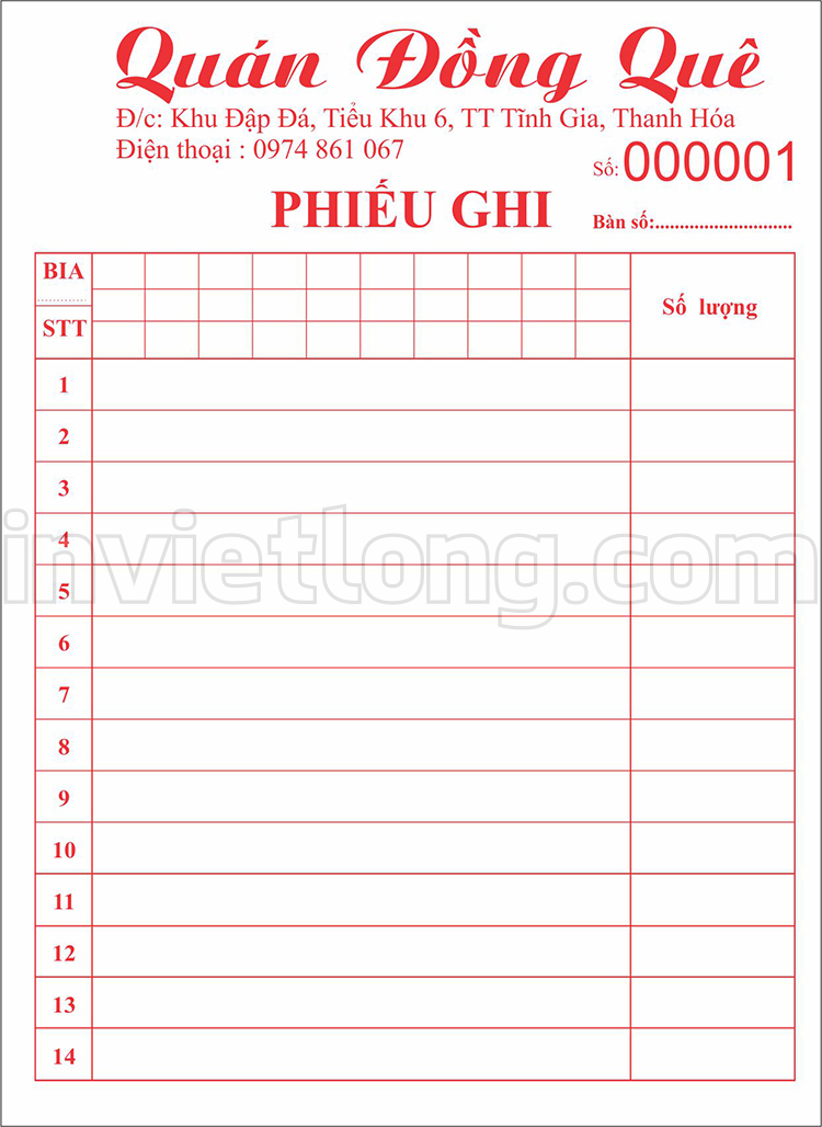 in hóa đơn giá rẻ tại Thanh Hóa